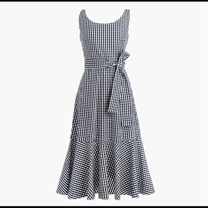 J Crew Gingham Blue and White Checkered Dress